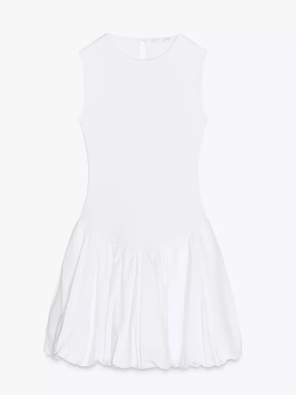 New ZARA Interlock Combination Sleeveless Bubble Hem Mini Dress